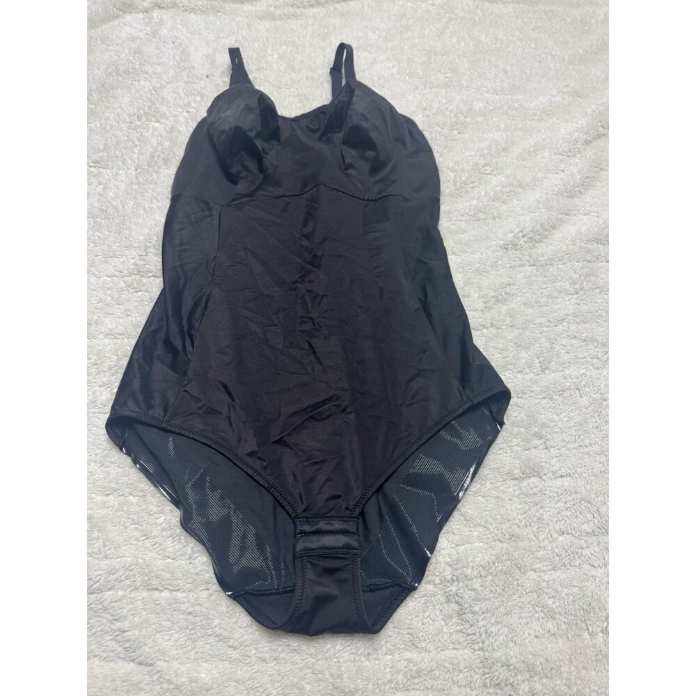 Cupid Women’s 42D Black Firm Control Full Body Shaper Bodysuit Style 5620